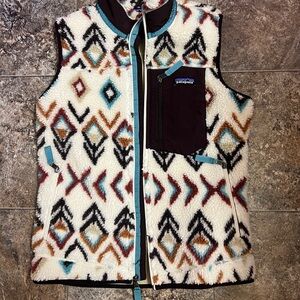 Patagonia Cream and Black Fleece Vest